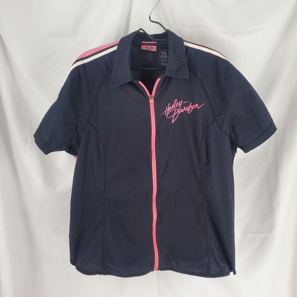 Harley-Davidson WOMEN'S PINK LABEL PERFORMANCE SHORT SLEEVE WOVEN SHIRT 3W